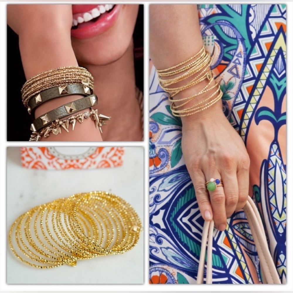 Stella & Dot Bardot Spiral Bangle Gold